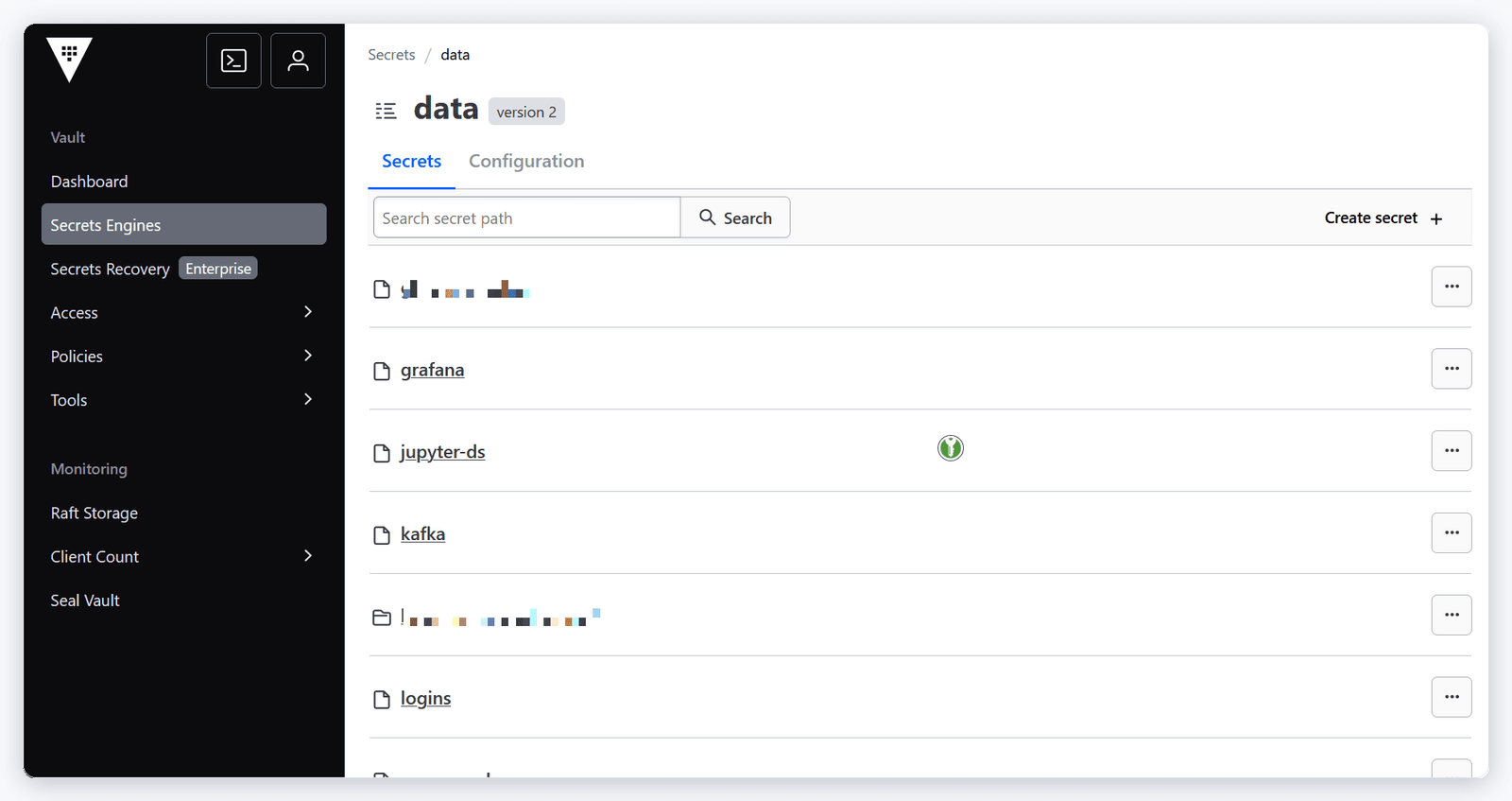 Secrets managed in HashiCorp Vault Secrets managed in HashiCorp Vault
