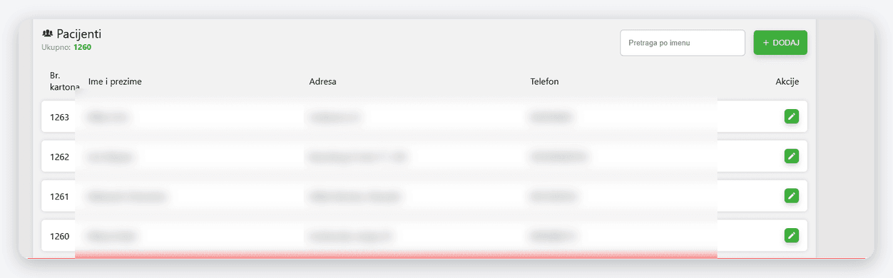 Custom web aplikacija u Laravel-u — evidencija pacijenata za ordinaciju